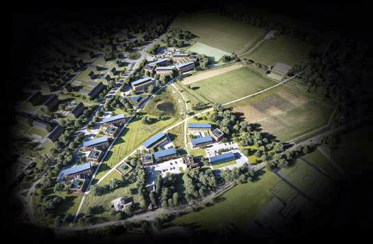 Plan showing artists impression of the innovation village