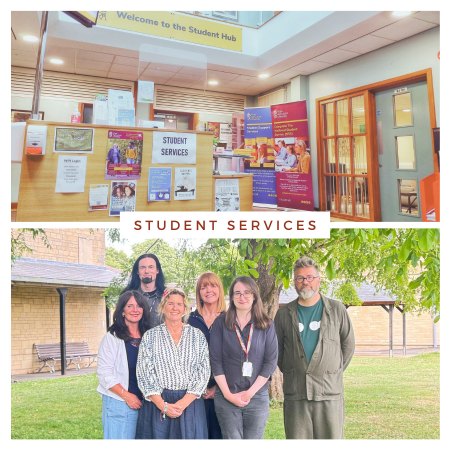 Student services team of 6 people and reception desk