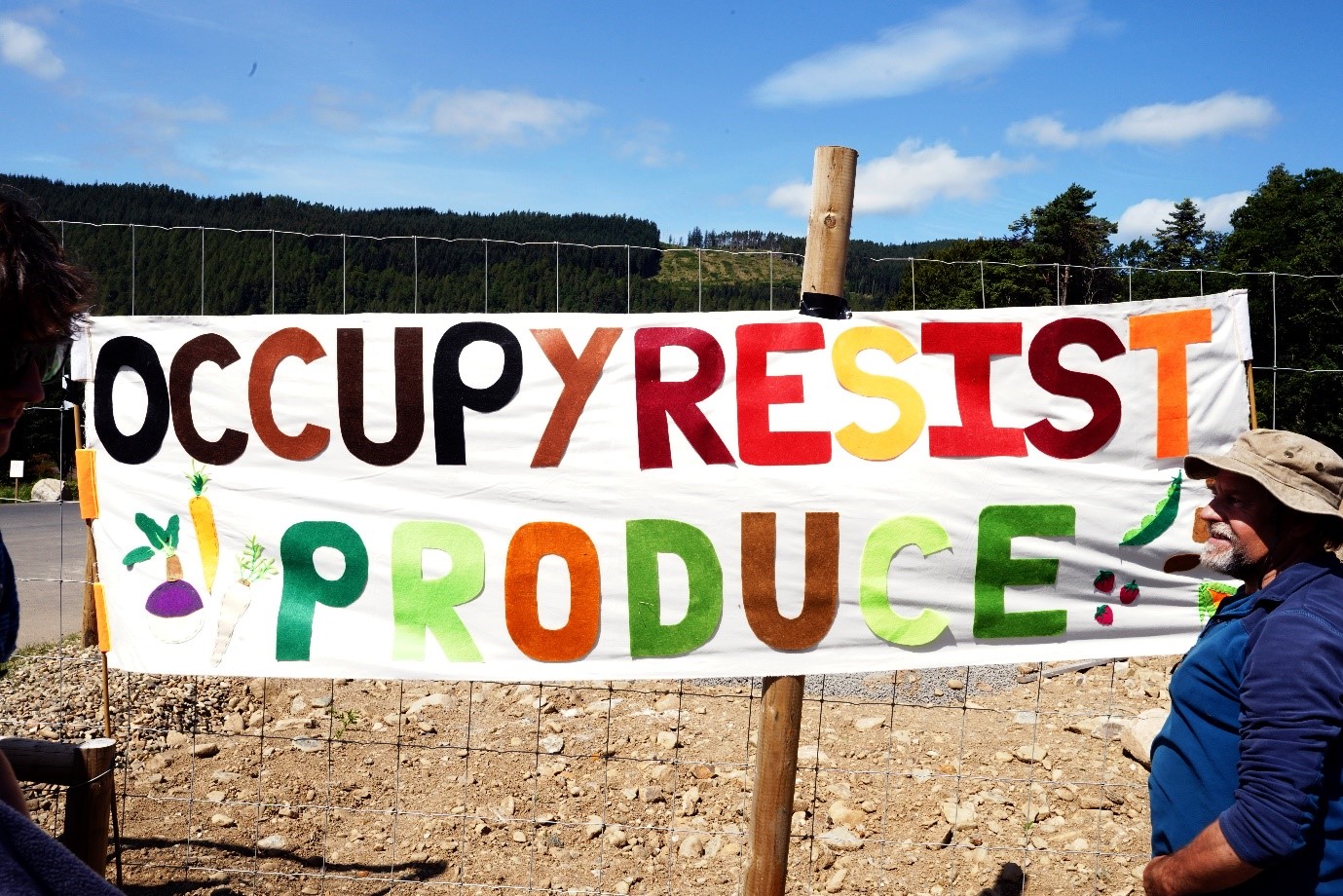 protesters outside fenced land at taymouth castle