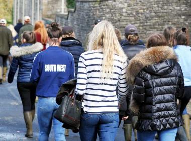 Students walking