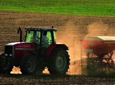 Tractor in field